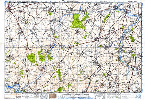 GSGS 4040 1:50,000 Gouzeaucourt Sheet 100