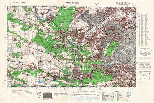 GSGS 4250 1:50,000 Paris (West) Sheet 10F5