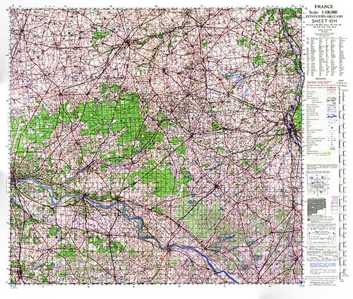 GSGS 4249 1:100,000 Pithiviers Orleans 10H