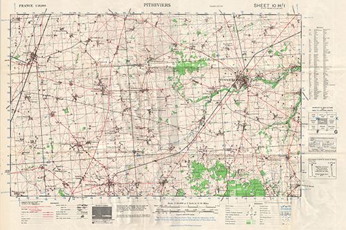 GSGS 4250 1:50,000 Pithiviers Sheet 10H1