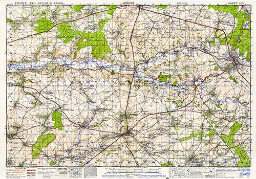 GSGS 4040 1:50,000 Vervins Sheet 117