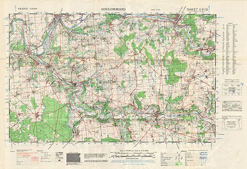 GSGS 4250 1:50,000 Coulommiers Sheet 11F5