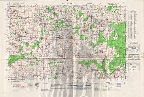 GSGS 4250 1:50,000 Esternay Sheet 11G2