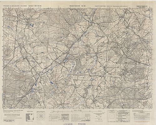 GSGS 4041 1:25,000 Bastogne NW Sheet 121 NW AMS Version