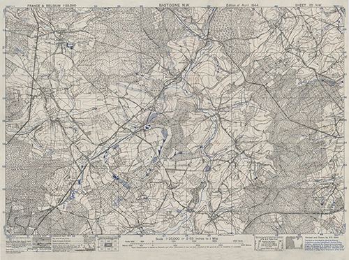 GSGS 4041 1:25,000 Bastogne NW Sheet 121 NW