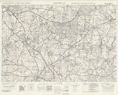 GSGS 4041 1:25,000 Bastogne SW Sheet 121 SW AMS Version