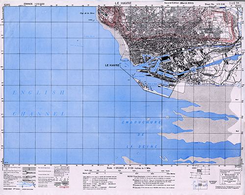 GSGS 4041 1:25,000 La Havre Sheet 123 SW