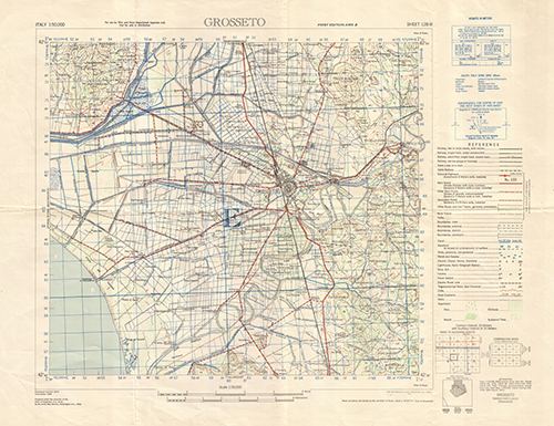 GSGS 4229 1:50,000 Grosseto Sheet 128 III