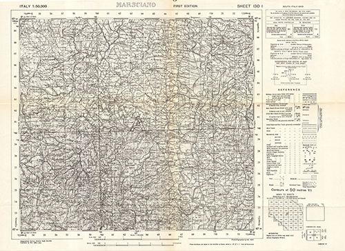 GSGS 4229 1:50,000 Marsciano Sheet 130 I