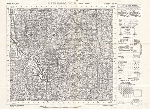 GSGS 4229 1:50,000 Citta Della Pieve Sheet 130 IV
