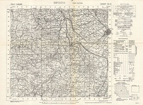 GSGS 4229 1:50,000 Bevagna Sheet 131 IV