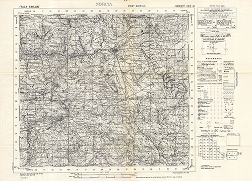 GSGS 4229 1:50,000 Norcia Sheet 132 III