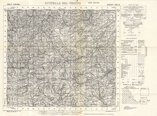 GSGS 4229 1:50,000 Civitella del Tronto Sheet 133 III