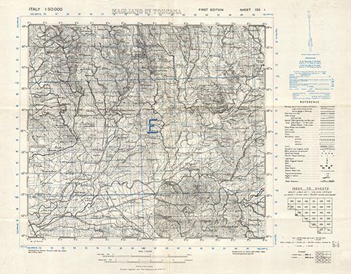 GSGS 4229 1:50,000 Magliano in Toscana Sheet 135 I