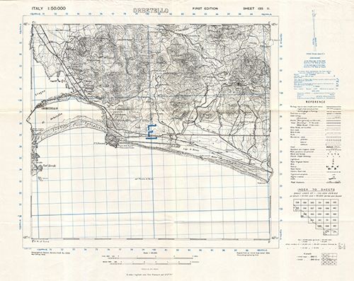 GSGS 4229 1:50,000 Orbetello Sheet 135 II