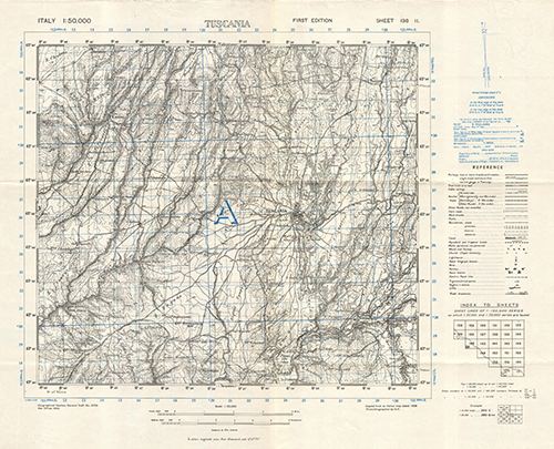 GSGS 4229 1:50,000 Tuscania Sheet 136 II