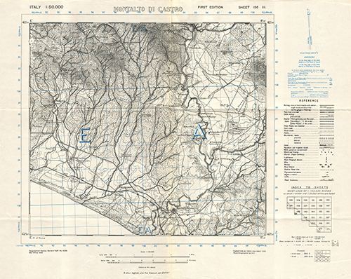 GSGS 4229 1:50,000 Montalto di Castro Sheet 136 III