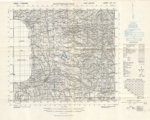 GSGS 4229 1:50,000 Montefiascone Sheet 137 IV