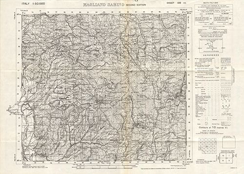 GSGS 4229 1:50,000 Magliano Sabino Sheet 138 II
