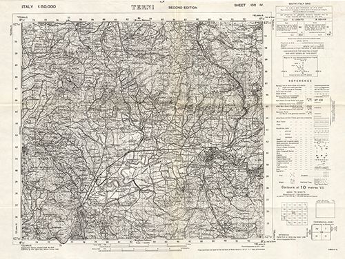 GSGS 4229 1:50,000 Terni Sheet 138 IV