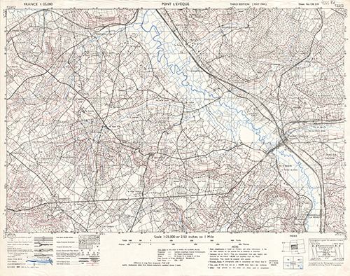 GSGS 4041 1:25,000 Pont L'Eveque Sheet 138 SW