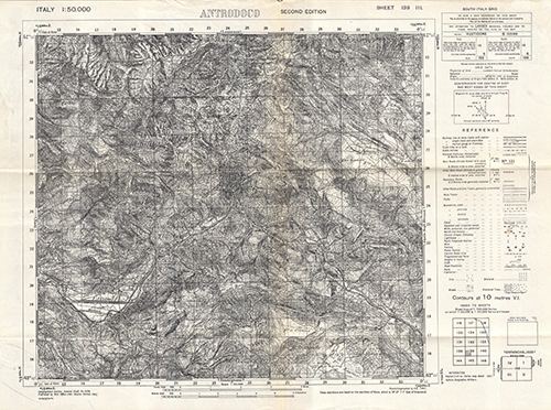 GSGS 4229 1:50,000 Antrodoco Sheet 139 III