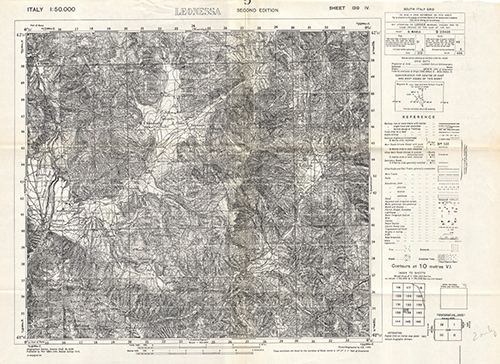 GSGS 4229 1:50,000 Leonessa Sheet 139 IV