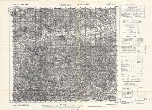 GSGS 4229 1:50,000 Teramo Sheet 140 I