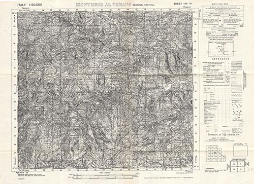 GSGS 4229 1:50,000 Montorio al Vomano Sheet 140 IV