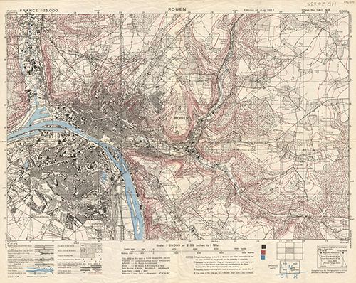 GSGS 4041 1:25,000 Rouen Sheet 140 NE