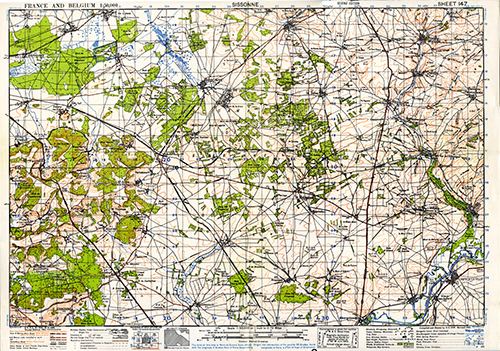 GSGS 4040 1:50,000 Sissonne Sheet 147