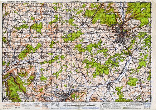 GSGS 4040 1:50,000 Luxembourg Sheet 152