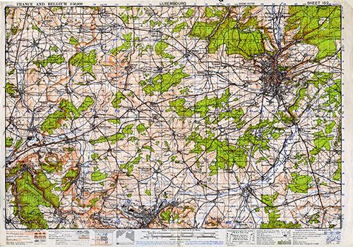 GSGS 4040 1:50,000 Luxembourg Sheet 152