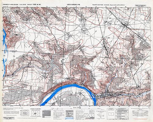 GSGS 4041 1:25,000 Les Andelys Sheet 156 NW AMS Version