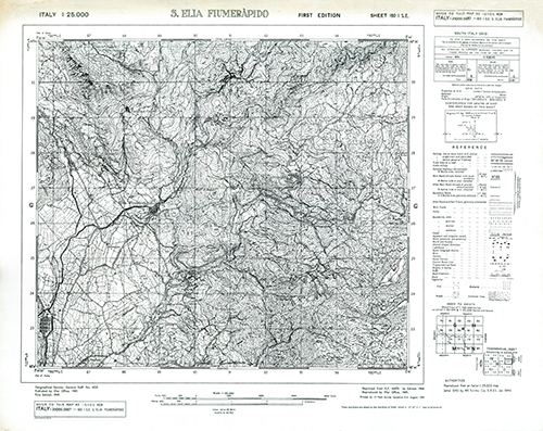 GSGS 4228 1:25,000 S Elia Fiumerapido v2 Sheet 160 I SE