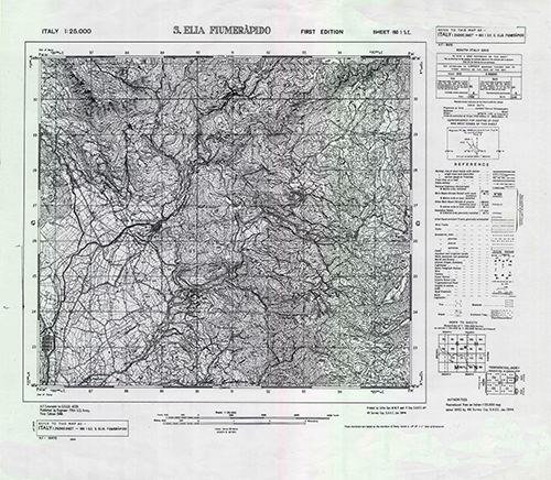 GSGS 4228 1:25,000 S Elia Fiumerapido v3 Sheet 160 I SE