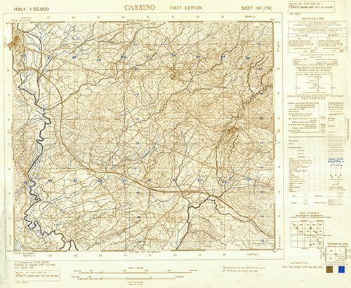 GSGS 4228 1:25,000 Cassino Sheet 160 II NE