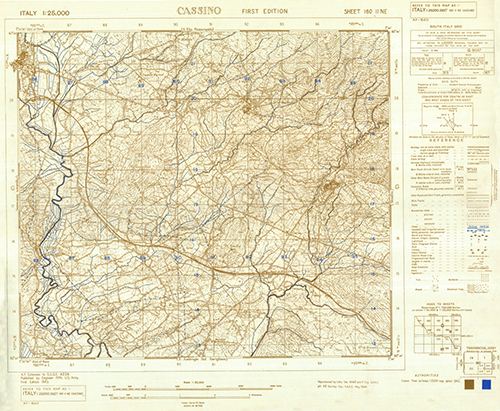 GSGS 4228 1:25,000 Cassino Sheet 160 II NE