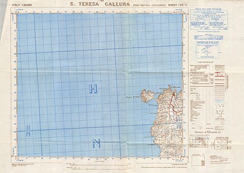 GSGS 4229 1:50,000 S Teresa Gallura Sheet 168 IV