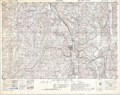 GSGS 4041 1:25,000 Vimoutiers Sheet 168 SW