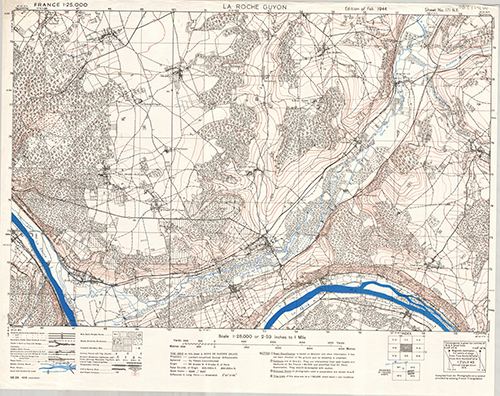 GSGS 4041 1:25,000 La Roche Guyon Sheet 171 NE