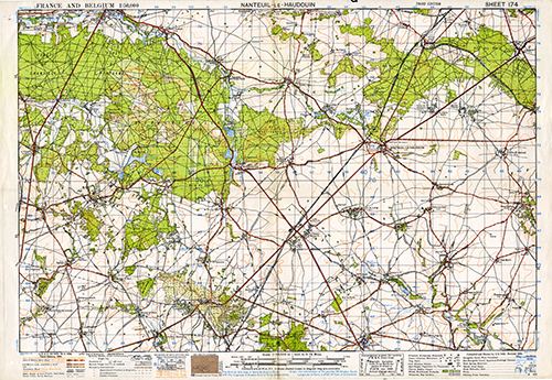 GSGS 4040 1:50,000 Nanteuil le Haudouin Sheet 174