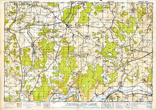 GSGS 4040 1:50,000 Fere en Tardenois Sheet 176