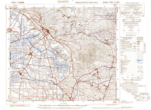 GSGS 4228 1:25,000 Sarno Sheet 185 III NE