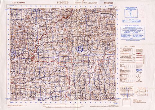 GSGS 4229 1:50,000 Budduso Sheet 194 I