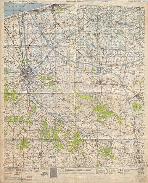 GSGS 4040 1:50,000 Zeebrugge/Bruges Sheets 21 & 31