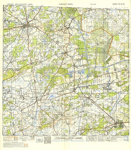 GSGS 4040 1:50,000 Turnhout/Gheel Sheets 25 & 35