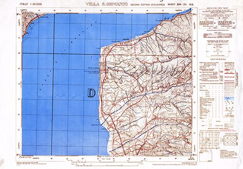 GSGS 4228 1:25,000 Villa S Giovanni Sheet 254 IV SE