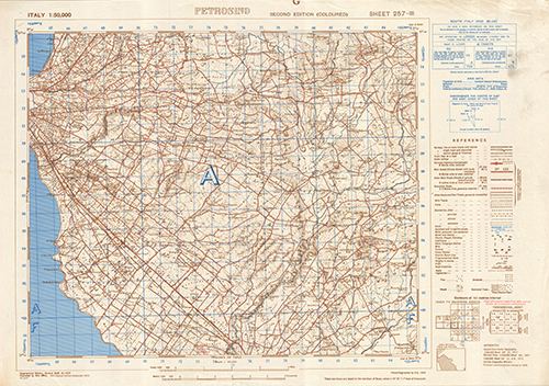 GSGS 4229 1:50,000 Petrosino Sheet 257 III