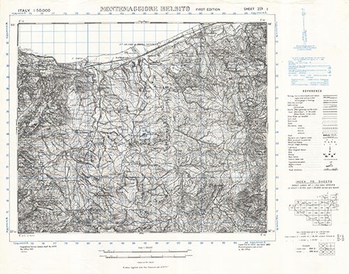 GSGS 4229 1:50,000 Montemaggiore Belsito Sheet 259 I